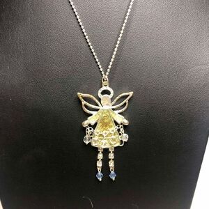 1452 Merry & Bright cz Angel pendant ball chain holiday winter necklace 26"-28"